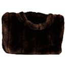 Staud Handbag in Brown Faux Fur
