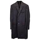 Manteau long à fines rayures Givenchy en laine noire
