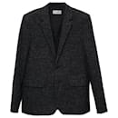 Saint Laurent Checkered Blazer in Black Wool