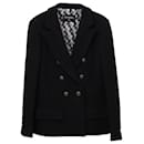 Chanel lined-Breasted Blazer in Black Wool