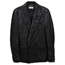 Saint Laurent lined-Breasted Jacket in Black Leather