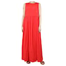 Vestido maxi de seda vermelho sem mangas - tamanho UK 10 - Jil Sander