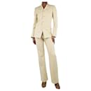 Beige textured two-piece suit set - size UK 6 - Filippa K