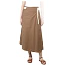Brown wrap midi skirt - size UK 12 - Autre Marque