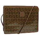 FENDI Zucchino Canvas Shoulder Bag Vintage Brown Auth ep3991 - Fendi