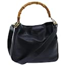 GUCCI Bamboo Shoulder Bag Leather 2way Black Auth 71119 - Gucci