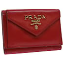 PRADA Wallet Safiano leather Red Auth 71619 - Prada