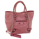 BALENCIAGA The Sunday Hand Bag Leather Pink Auth 71337 - Balenciaga