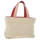 PRADA Hand Bag Canvas Beige Pink Auth 71008 - Prada