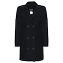 Veste en tweed noir et marine avec boutons CC. - Chanel