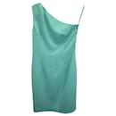Michael Kors One-Shoulder-Kleid aus blaugrünem Polyester