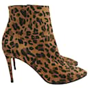 Christian Louboutin Eloise 85 Ankle Boots in Animal Print Suede