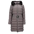 Moncler Fox-Fur Trimmed Hooded Down Jacket in Grey Nylon Canvas