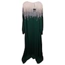 Oscar de la Renta Embellished Gown in Emerald Polyester Silk-Crepe and Tulle