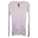 Rick Owens Sheer Long Sleeve T-shirt in White Cotton