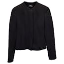 Akris Abadin Round Neck Short Waist Jacket in Black Wool