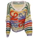 Loewe Anagram Appliqué Striped Sweater in Multicolor Mohair