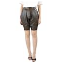 Brown pleated leather shorts - size UK 8 - Givenchy