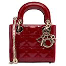 Dior Rosso Mini Vernice Cannage Lady Dior