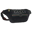 GUCCI Web Sherry Line Body Bag Cuir Noir Rouge Vert 493869 auth 71516 - Gucci