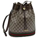 GUCCI GG Canvas Web Sherry Line Shoulder Bag PVC Beige Green Red Auth 71174 - Gucci