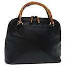 GUCCI Bamboo Hand Bag Leather Black 000 122 0290 Auth ep3934 - Gucci
