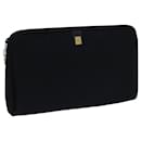 Christian Dior Trotter Canvas Clutch Bag Black Auth bs13620