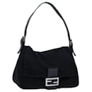 FENDI Mamma Baguette Shoulder Bag Nylon Black Auth yk11760 - Fendi
