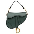 Dior Leather Mini Saddle Bag Green