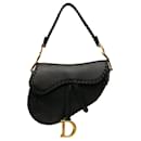 Dior Medium Braided Leather Saddle Bag Black