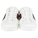 Gucci White Bee Ace Trainer Sneakers