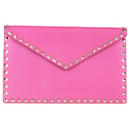 Valentino Pink Rockstud Envelope Pouch