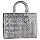 Dior Metallic Cannage Snakeskin Large Limited Edition Lady Dior Tote - Christian Dior