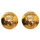Chanel CC Clip On Earrings Gold