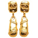 Chanel CC Drop Earrings Gold