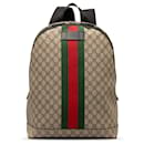 Gucci GG Supreme Web Backpack Brown