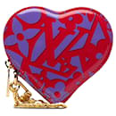 Louis Vuitton Monogram Vernis Sweet Repeat Heart Coin Purse Red