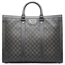 Gucci Large GG Supreme Ophidia Satchel Gray