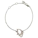 Dior Logo Rhinestone Bracelet Silver