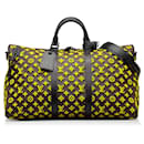 Louis Vuitton Monogram Tuffetage Triangle Keepall Bandouliere 50 Yellow