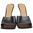Bottega Veneta Black Stretch Square Toe Slide Sandals