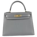 Hermes Vert Amande Epsom Gold Hardware Kelly Sellier 28 bag - Hermès