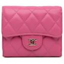 Chanel CC Caviar Leather Wallet Pink