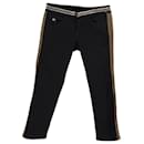 Jeans Gucci com listra lateral em algodão preto