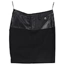 Gucci Pencil Mini Skirt in Black Leather and Cotton