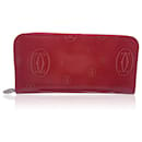 Burgundy Patent Leather Happy Birthday Wallet Coin Purse - Cartier