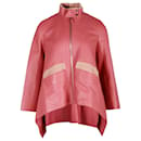 Veste asymétrique Hermes en cuir rose - Hermès