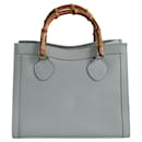 Gucci vintage Diana Bamboo handbag in light blue leather