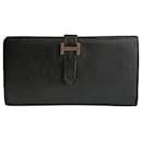 Hermès vintage Béarn Soufflet wallet in black leather