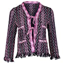 Jaqueta Chanel de malha amarrada em lã roxa